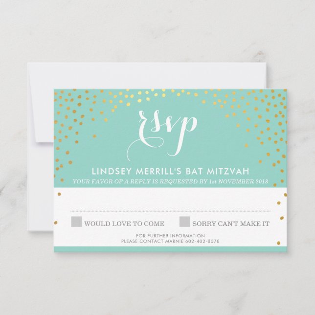 Convites RESPOSTA DE RSVP resposta rustico dourado mini con (Frente)