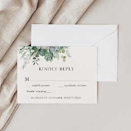 Convites Resposta Genérica de Casamento Eucalyptus e Sucule