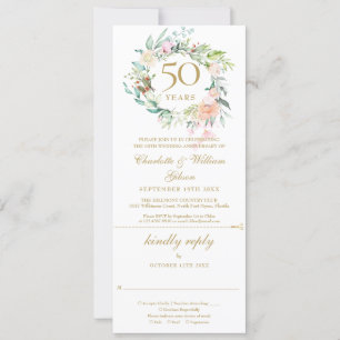 Convites Resposta para Aniversário de Bodas de Ouro 50 anos
