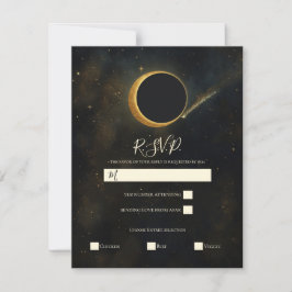 Convites Resposta para Casamento Celestial Eclipse Poeira E