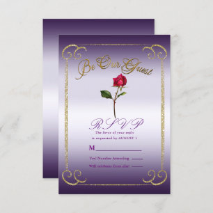 Convites Resposta RSVP de Casamento de Bela Rosa vermelha R