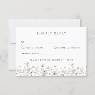 Convites Resposta RSVP de Casamento de Boho Wildflower
