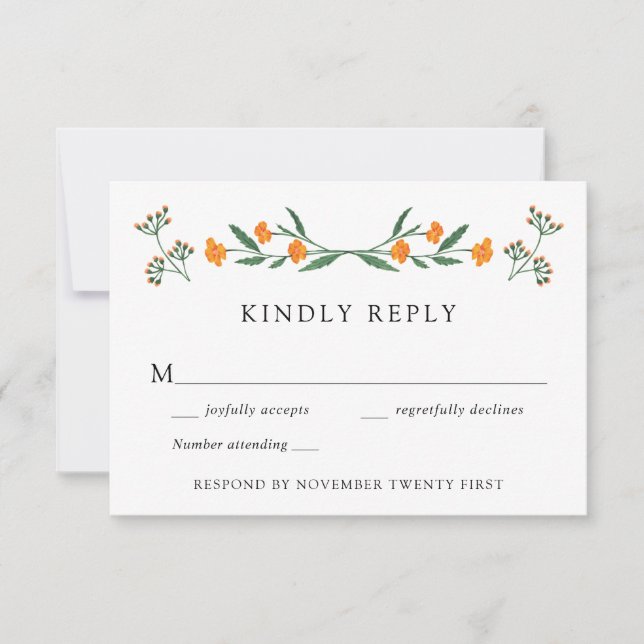 Convites Resposta RSVP de Casamento de Jardim Botânico de F (Frente)