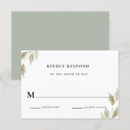 Convites Resposta RSVP de Casamento Floral Rosa Clássico