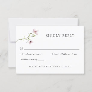 Convites Resposta RSVP de Casamento Roxo de Flor Selvagem