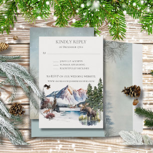 Convites Resposta RSVP de Lodge de inverno Russo