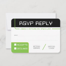 Convites RESPOSTA RSVP RESPOSTA 1 jogador moderno verde pre