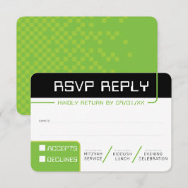 Convites RESPOSTA RSVP RESPOSTA 2 jogador moderno verde pre