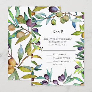 Convites Resposta Savory da aguarela RSVP de Tuscan das