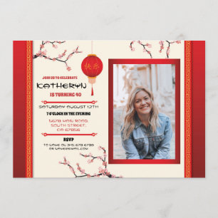 Convites Restaurante de Festa de aniversário chinês tira 