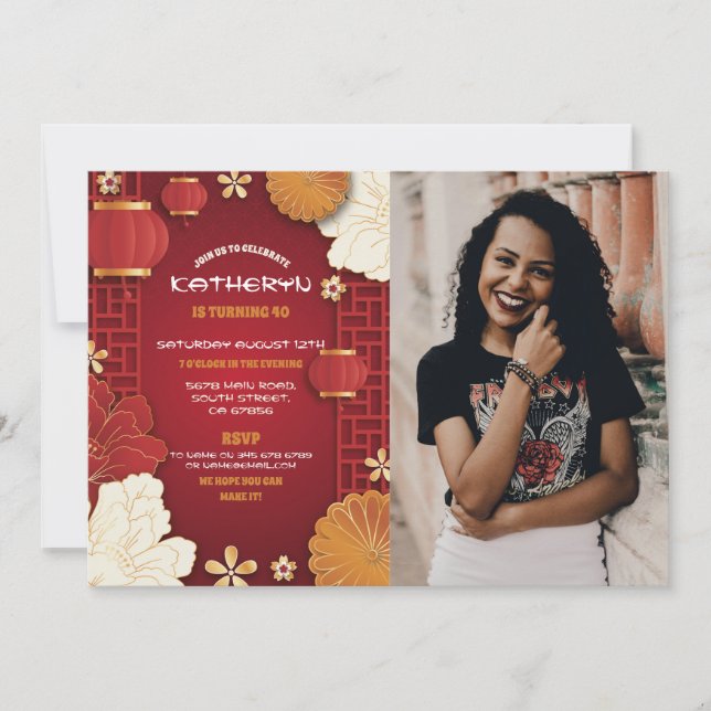 Convites Restaurante do Partido Fotográfico de Aniversário  (Frente)