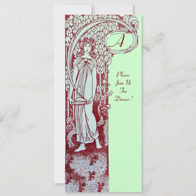 Convites RESTAURANTE MENU MONOGRAM Janto Verde Castanho,Bru (Frente)