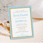 Convites Retângulo Azul Claro e Dourado Brilhante Mitzvah<br><div class="desc">Este convite do Bat Mitzvah de tendência apresenta brilho falso cintilante em camadas sobre um fundo de cor sólida. Use o formulário modelo para adicionar suas próprias informações. O recurso "Personalizar" pode ser usado para alterar o estilo,  a cor e o layout da fonte.</div>
