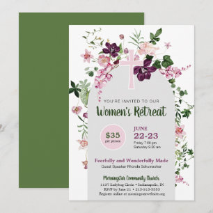 Convites Retirada da Igreja Floral Rosa Elegante