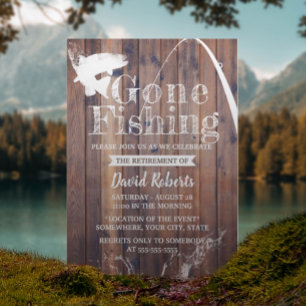 Convites Retirada Da Pesca Rústica Da Madeira