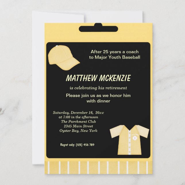 Convites Retirada de Baseball (Frente)
