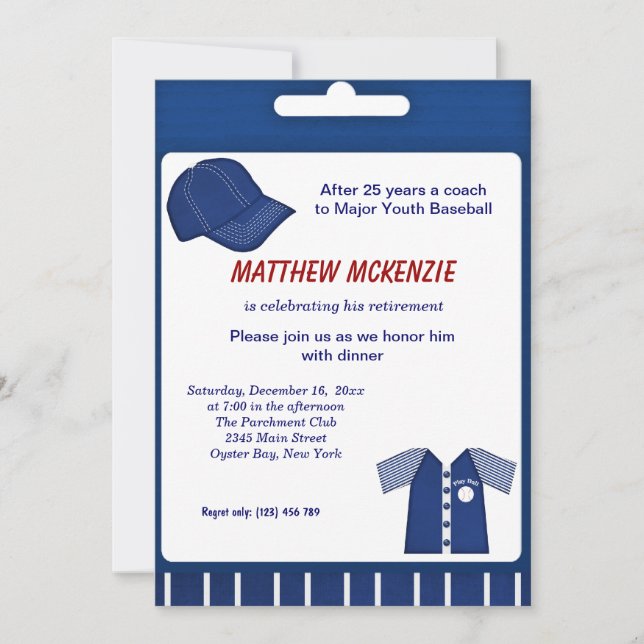 Convites Retirada de Baseball (Frente)