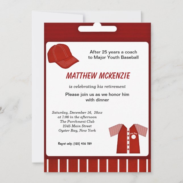Convites Retirada de Baseball (Frente)