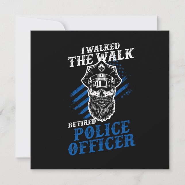 Convites Retired Police Officer Retirement Policeman Gift (Frente)