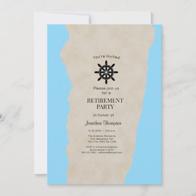 Convites Retirement Party Nautical Custom Invitation (Frente)