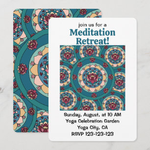 Convites Retiro de Meditação Flor de Lótus Mandala