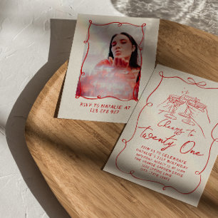 Convites Retrair Arco De Mão Para Vinte E Um Aniversário