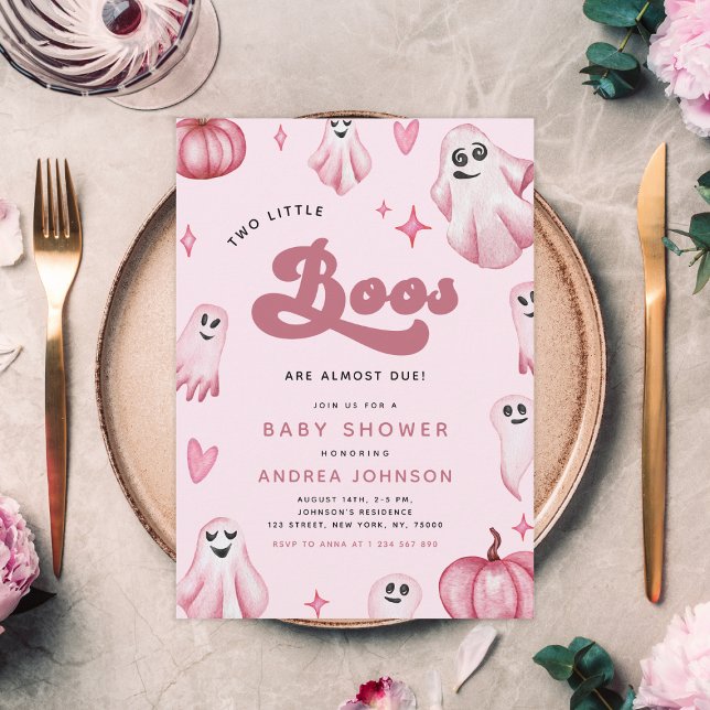 Convites Retrair Dois Pequenos Chás de fraldas Ghost Girl (Criador carregado)