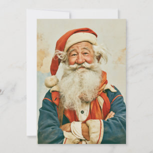 Convites Retrato Alegre de Papai Noel Vintage