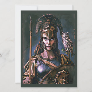 Convites Retrato Colorido "Lealdade feroz de Athena"