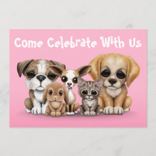 Convites Retrato de Animais de Estimação Cachorrinhos Fofos