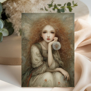 Convites Retrato de Fada Caprichosa da Floresta com Dandeli
