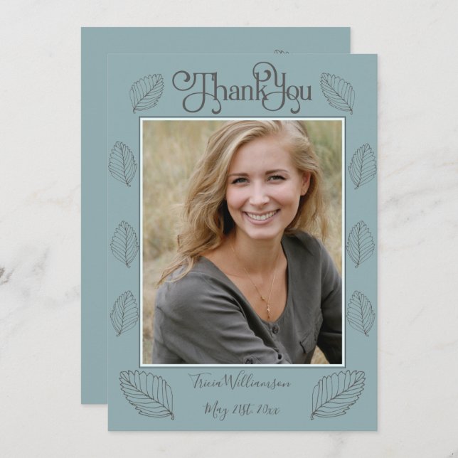 Convites Retrato de Foto do Formando de Presente de Graduaç (Frente/Verso)