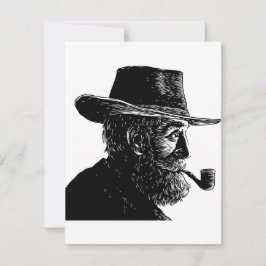 Convites Retrato de Pontos e Linhas: Sábio Velho Fumando um