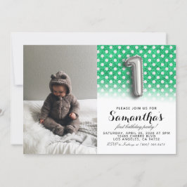 Convites Retrato de primeiro aniversario com brilho