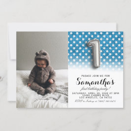 Convites Retrato de primeiro aniversario com brilho