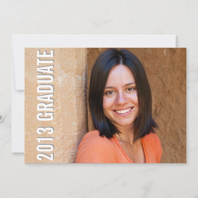 Convites Retrato do cheio de graduação retrato azul moderno (Frente)