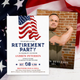 Convites Retrato fotográfico da bandeira patriótica dos EUA