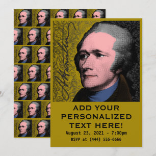 Convites Retrato Pop Art de Alexander Hamilton