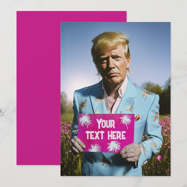 Convites Retrato Tropical Donald Trump Looksimilares (Frente/Verso)