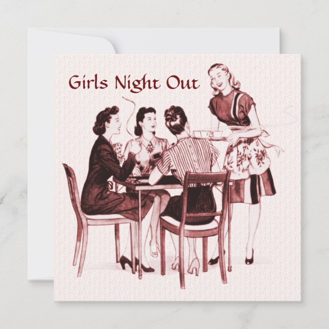Convites Retro 1940 Girls Night Out (Frente)
