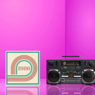 Convites Retro 1986 40º Aniversário Listra Boho Coral