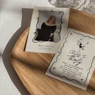 Convites Retrô 30 aqueia 30 fotos de Festa de aniversário