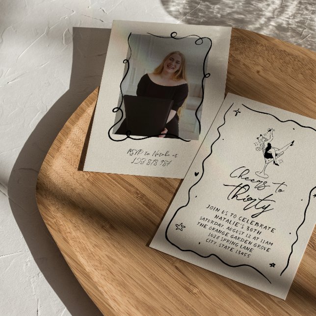 Convites Retrô 30 aqueia 30 fotos de Festa de aniversário (Criador carregado)