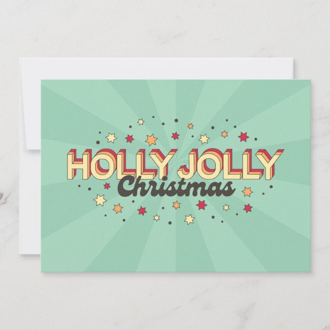 Convites Retro 3d natal alegre e feliz design txt (Frente)
