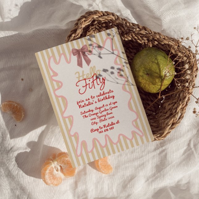 Convites Retro 50ª Arco Pintado Alô 50 Aniversário (Criador carregado)