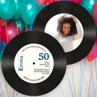 Retro 50º Aniversário Foto Faux Vinyl Record Music