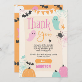 Convites Retro 50s Halloween Party Thank You Card