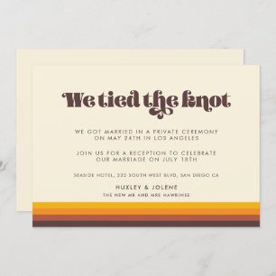 Convites Retro 60s cores de vintage Nós amarramos a placa d