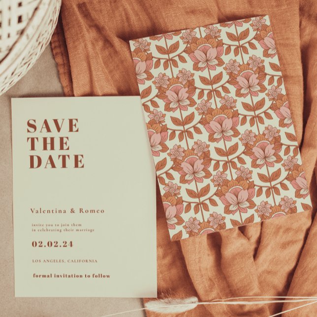 Convites Retro 70s inspirou Orange Wedding (Casamento Laran (Criador carregado)