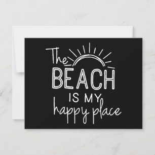 Convites Retro A Praia é o Meu Lugar Feliz Verão Divertido